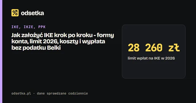 Jak założyć IKE krok po kroku - formy konta, limit 2026, koszty i wypłata bez podatku Belki