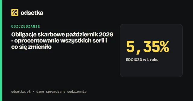 Obligacje skarbowe październik 2026 - oprocentowanie wszystkich serii i co się zmieniło