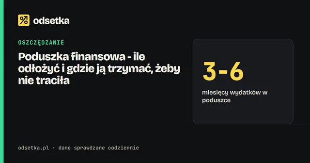 Poduszka finansowa - ile odłożyć i gdzie ją trzymać, żeby nie traciła