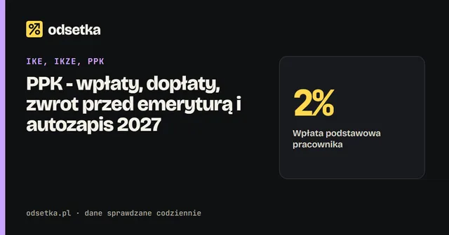 PPK - wpłaty, dopłaty, zwrot przed emeryturą i autozapis 2027